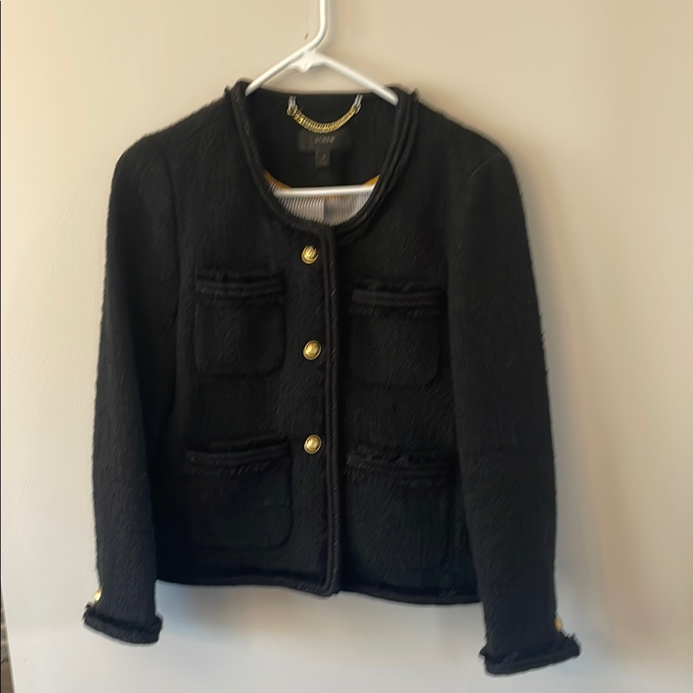 Chic Black Jacket with Gold Buttons